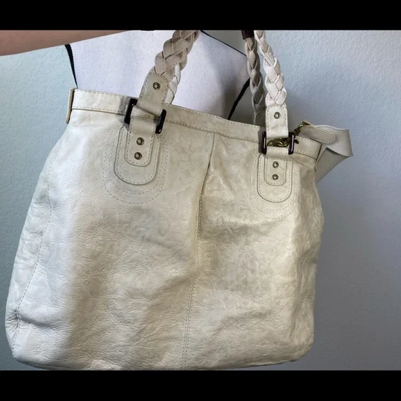 Elliott Lucca 'Toska' Leather Tote Bag in Cream